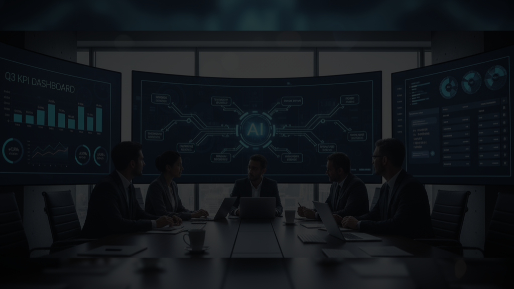 Teams collaborating with AI dashboards and automation workflows